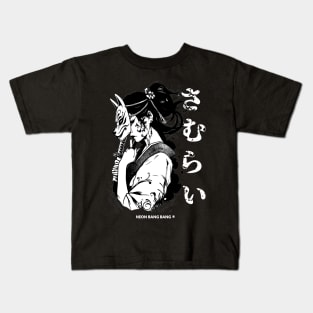 Cyberpunk Geisha Girl Samurai Warrior Anime Streetwear Kids T-Shirt